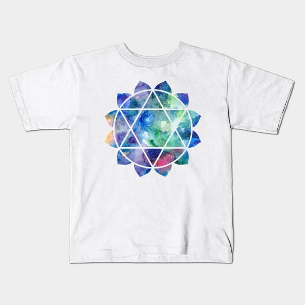 Chakra Anahata Kids T-Shirt by MarinaDemidova